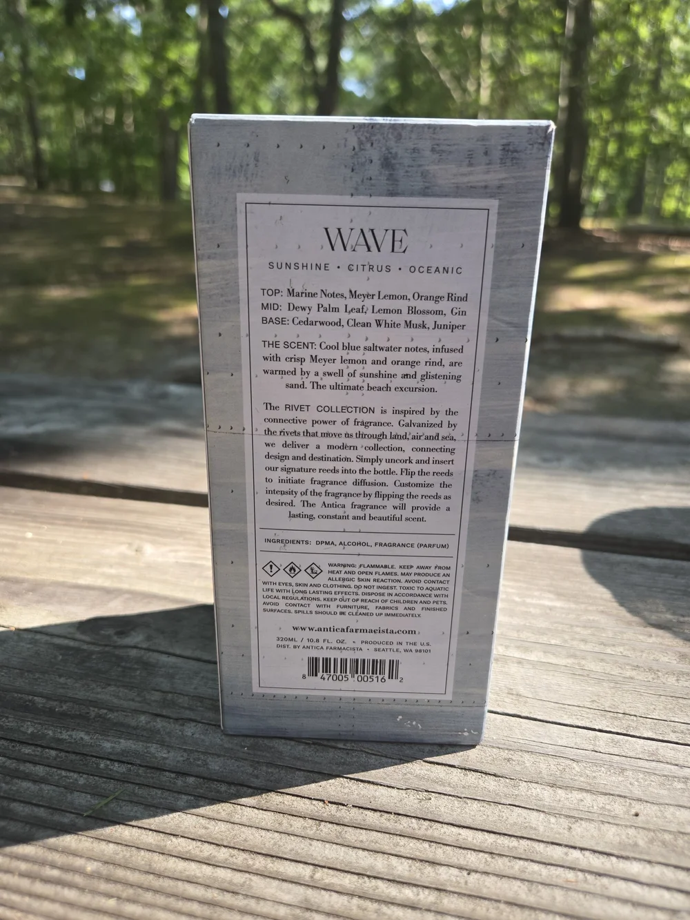 Antica Farmacista Wave Reed Diffuser - Oceanic Blue Packaging